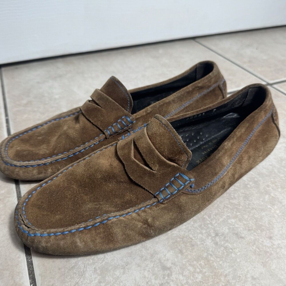 To Boot New York Men’s 7 Adam Derrick Brown Suede Penny Loafers Italy